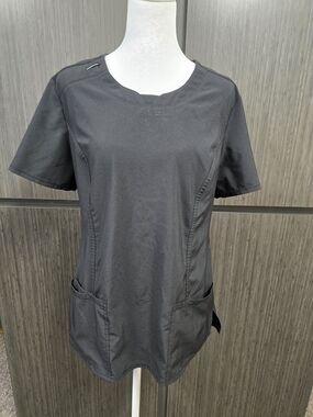 Cherokee Infinity Women’s Scrub Top Size Large Black Short Sleeve